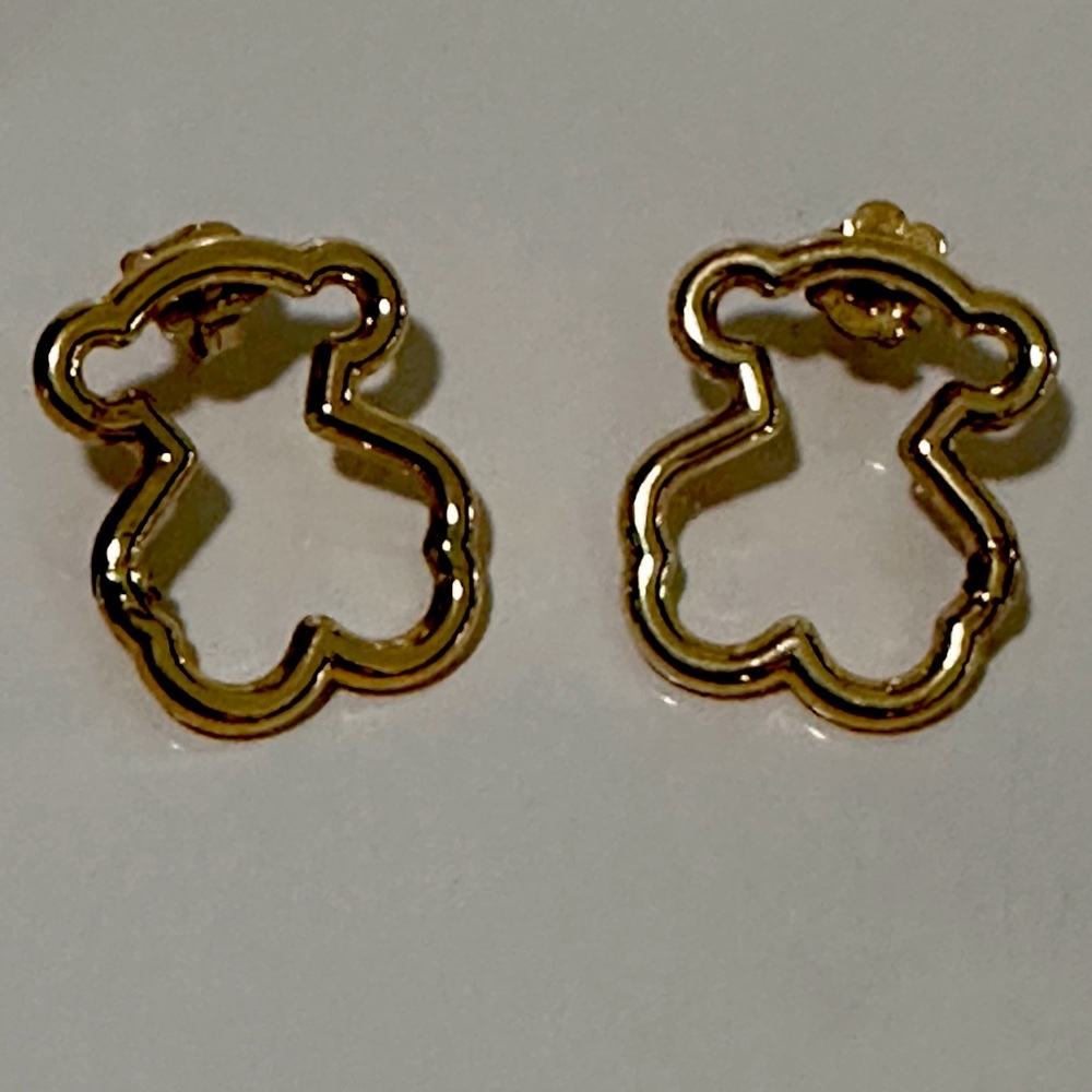 Tous Gold Plated Bear-Shaped Earrings- original